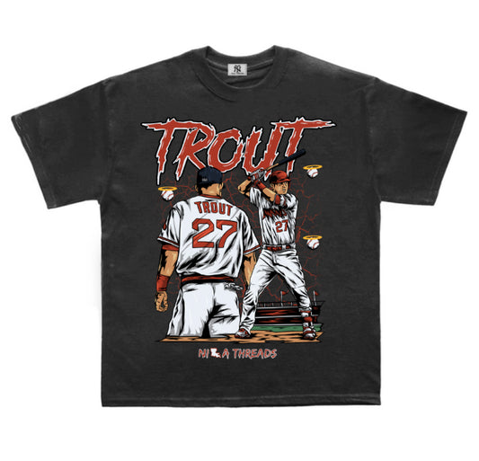 Mike Trout Illustration Graphic Shirt (Halo Baseball)